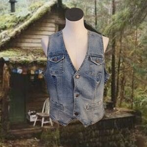 Denim Button-Up Vest